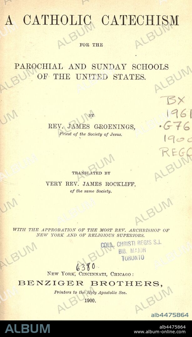 A Catholic catechism for the parochial and Sunday schools of the United States : Grönings, Jakob, 1833-1911.