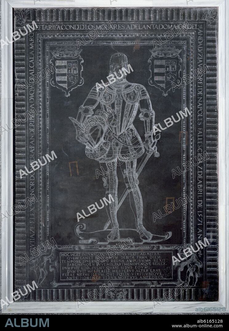 JUAN BAUTISTA VÁZQUEZ EL VIEJO. LAUDA SEPULCRAL EN BRONCE DE PER AFAN III ENRIQUEZ DE RIBERA 1509 - 1571 FUNDIDA POR BARTOLOME MORELL.
