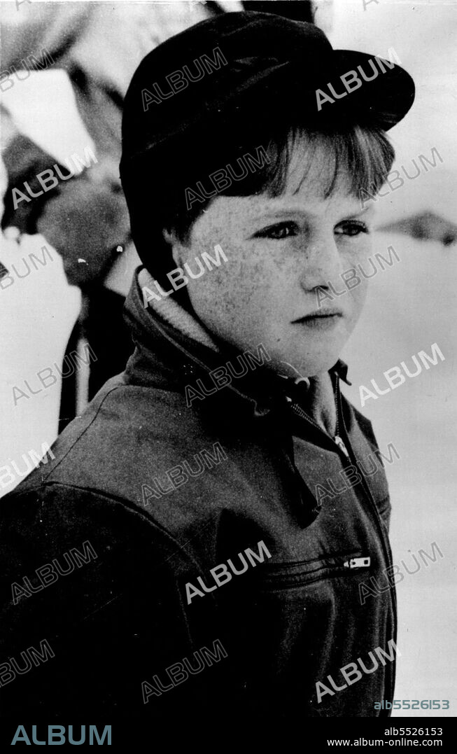 "Winston Junior" Churchill's Grandson in Switzerland: Winston Churchill, Junior the seven year-old son of Major Randolph Churchill and grandson of Mr. Winston Churchill, Britain's great War-Time leader, - a new pupil at the Le Rezey Knaben Institute, on the snowy slopes at Gstaad in Switzerland. January 10, 1948.