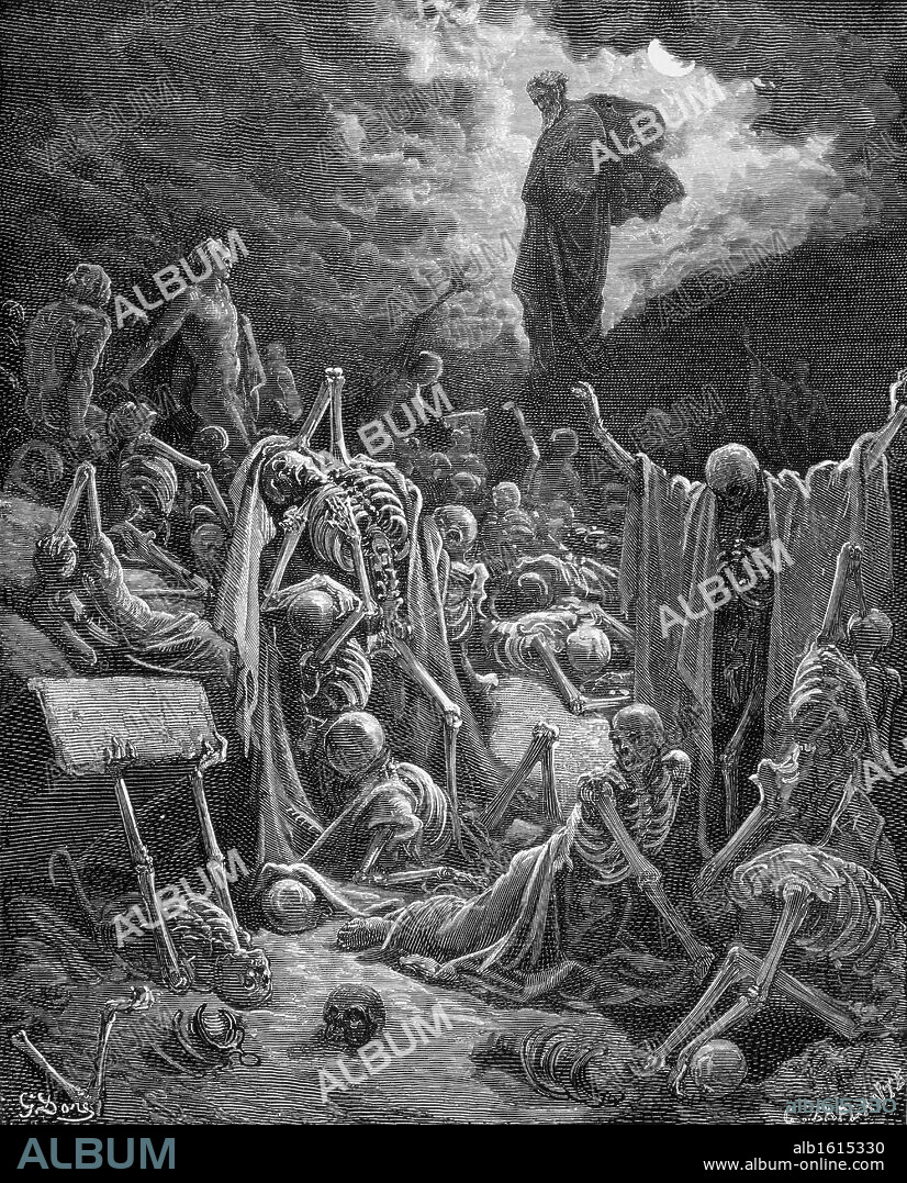 PAUL GUSTAVE DORÉ. The Visions of Ezekiel  The Vision of the Valley of the Dry Bones  Gustave Dore (1832-1883 French).