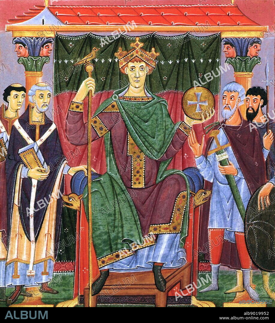 Emperor Otto III on his throne. Otto III (980 23 January 1002), a King of Germany, was the fourth ruler of the Saxon or Ottonian dynasty of the Holy Roman Empire. He was elected King in 983 on the death of his father Otto II and was crowned Holy Roman Emperor in 996.
