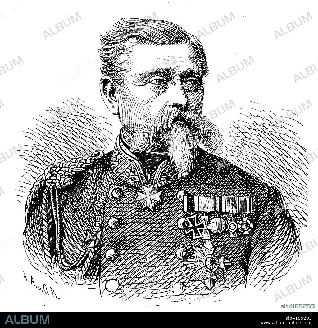 Ludwig Samson Heinrich Arthur Freiherr von und zu der Tann-Rathsamhausen, 18 June 1815 - 26 April 1881, was a Bavarian general, German, digital improved reproduction of an original print from the 19th century.