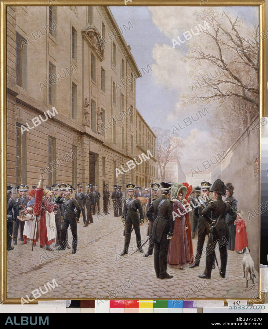 IVAN SEMYONOVICH ROSEN. Russian Imperial Guards in Paris in 1814.
