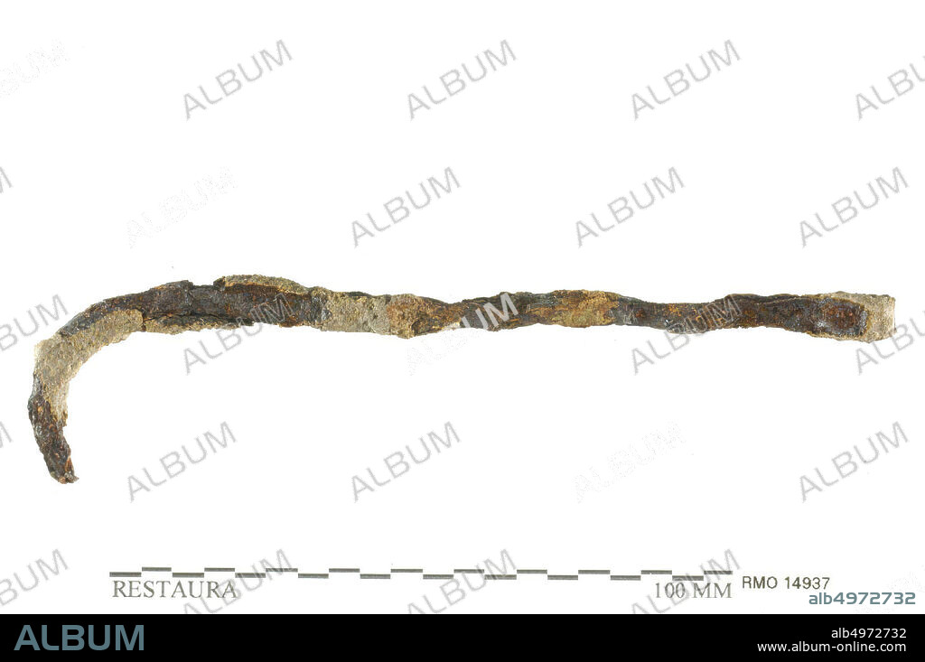 The Netherlands Middle Ages, hook, with open eye, iron, 13.8 x 1.3 cm, x, the Netherlands, Utrecht, Wijk bij Duurstede, Wijk bij Duurstede, Dorestad.
