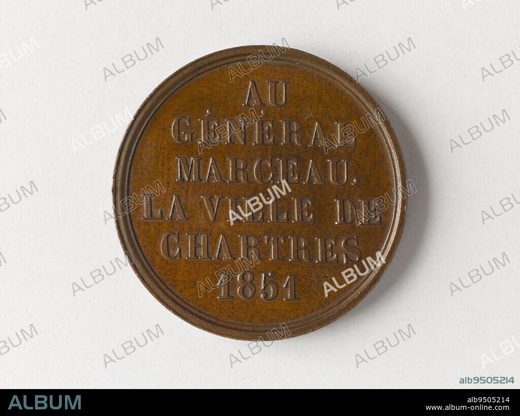 François-Séverin Desgraviers-Marceau (1769-1796), French general of the Revolution, 1851, Caqué, Armand-Auguste, Engraver in medals, In 1851, Numismatics, Medal, Dimensions - Work: Diameter: 2.5 cm, Weight (type dimension): 9.08 g.