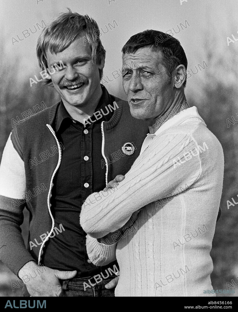 Helsingborg 1978-04-30. Fotbollsmålvakterna Ronnie Hellström och Kalle "Rio-Kalle" Svensson. Foto: Torbjörn Andersson / EXP / TT / Kod: 4 . ** AFTONBLADET OUT **.