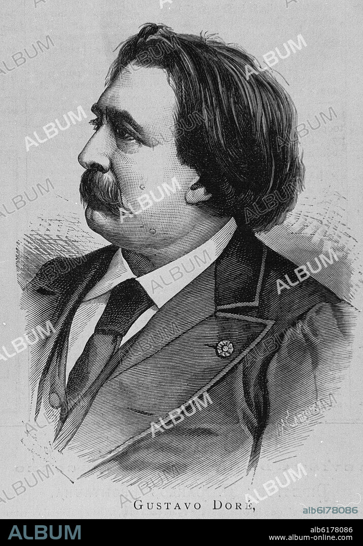 RETRATO DE GUSTAVO DORE - 1832/1883 - DIBUJANTE Y GRABADOR FRANCES.