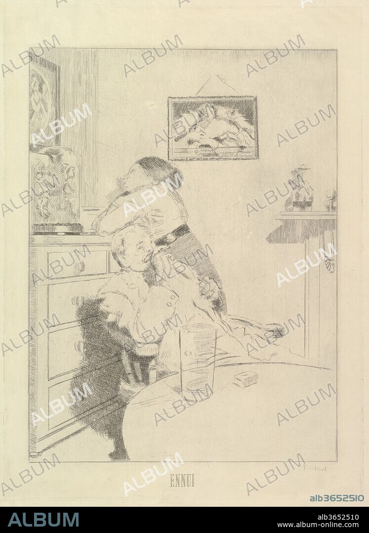 Ennui (The Large Plate). Artist: Walter Richard Sickert (British, Munich 1860-1942 Bathampton, Somerset). Dimensions: plate: 17 5/8 x 12 7/8 in. (44.8 x 32.7 cm)
sheet: 21 1/2 x 15 3/4 in. (54.6 x 40 cm). Date: 1914, published 1915.