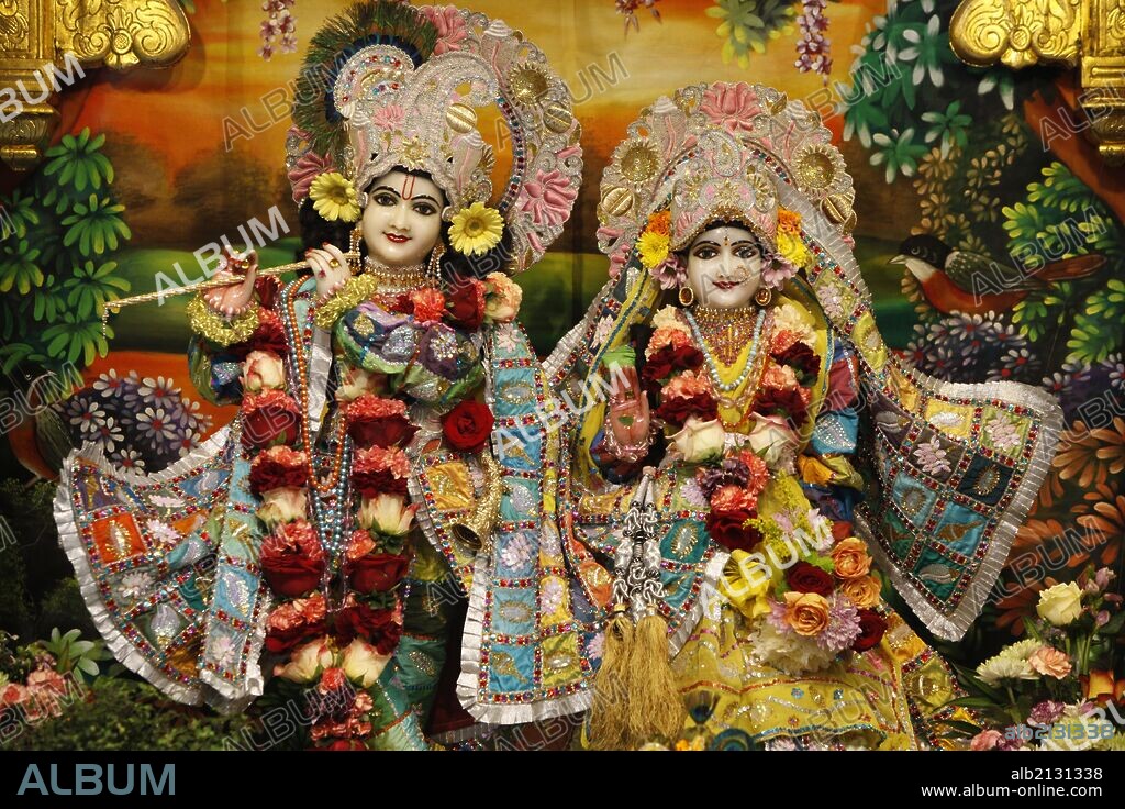 Krishna and Rada statues in Bhaktivedanta Manor ISKCON (Hare Krishna) temple.