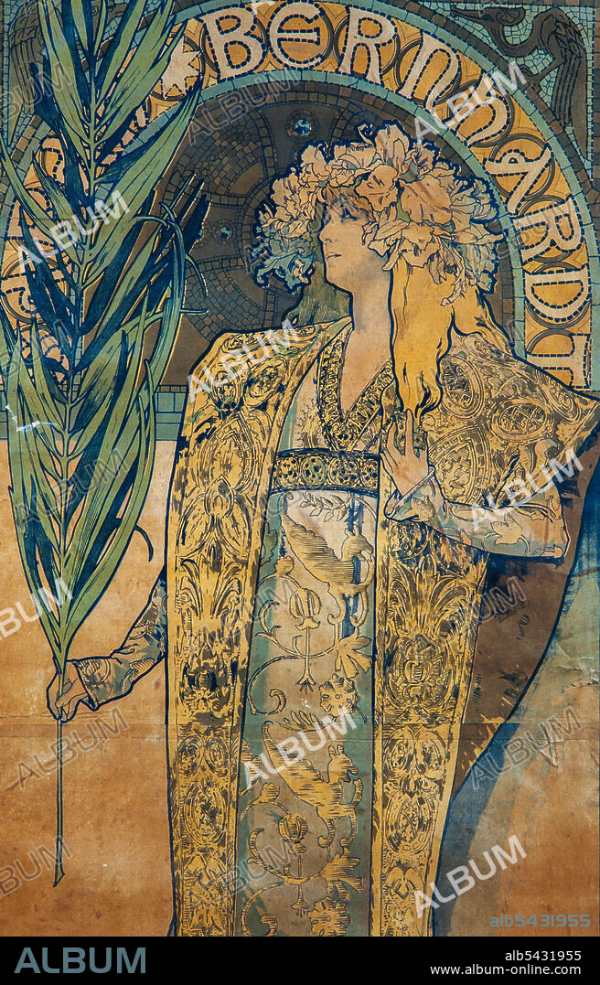 Alphonse Mucha / Cartel de 'Gismonda', 1894. Institut del Teatre de Barcelona.