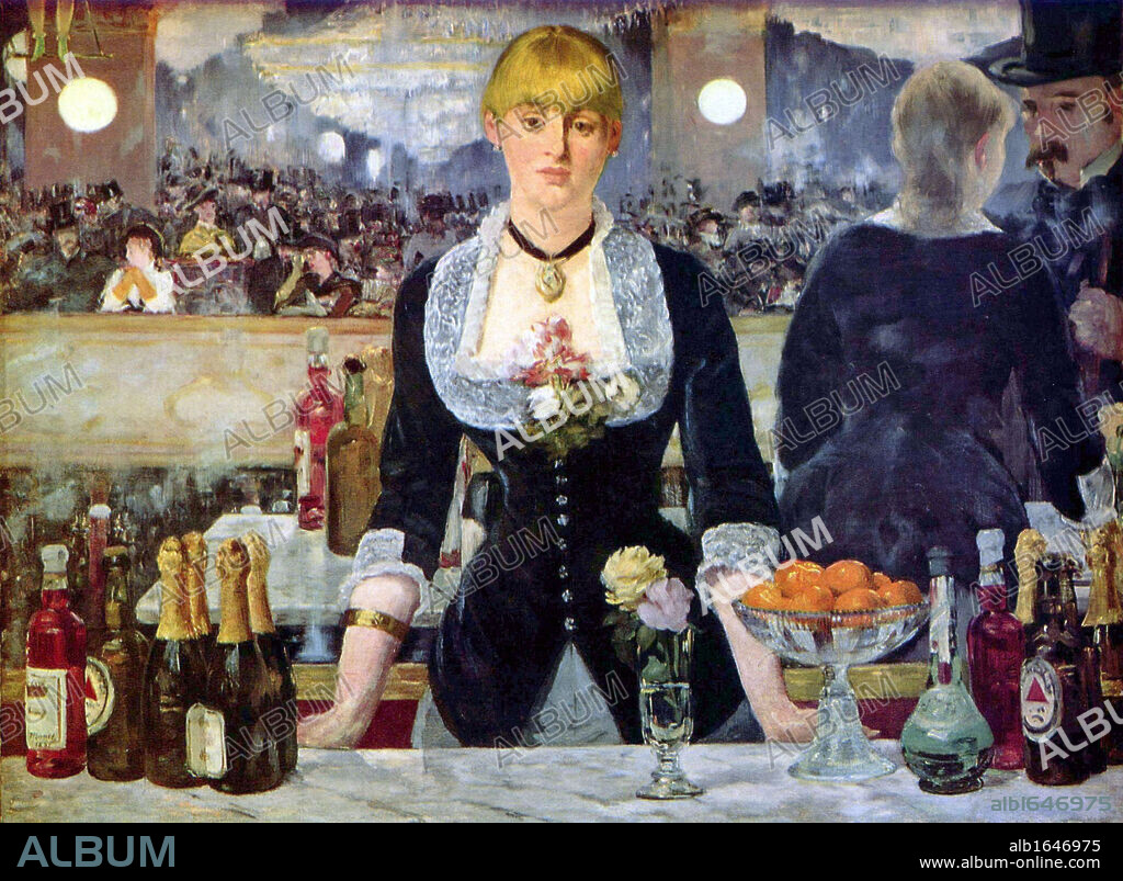 Bar at the Folies Bergere', 1882, the artist's last major work. Oil on canvas. Edouard Manet (1832-1883) French artist, transition from Realism to Impressionism.
