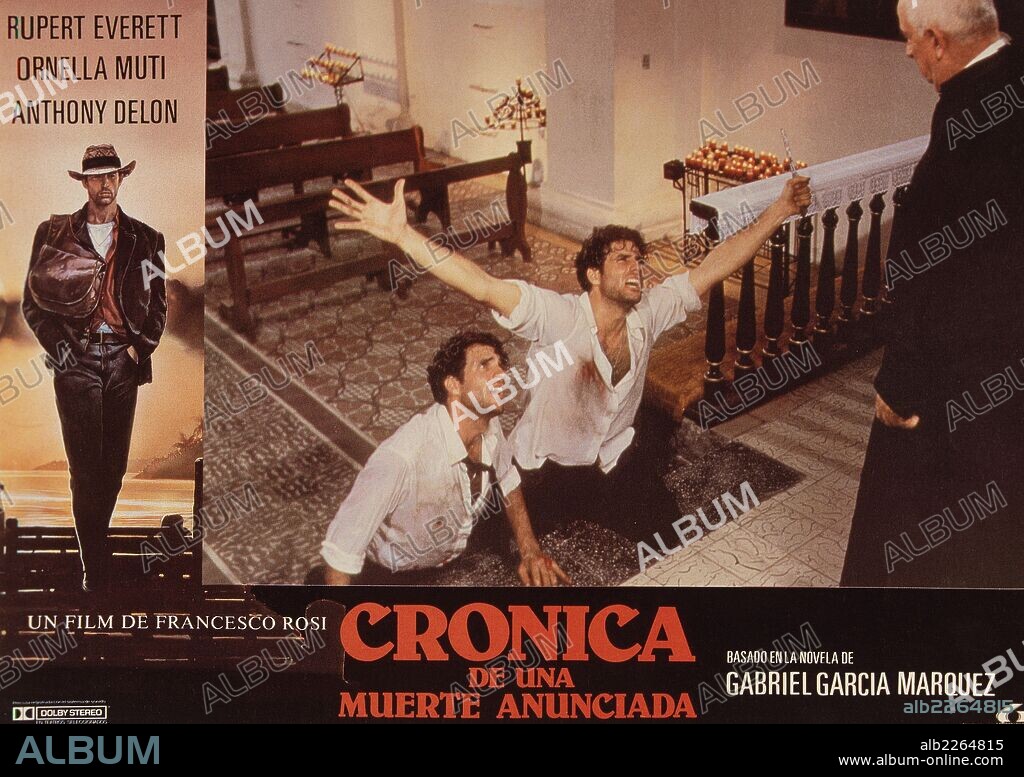 PELICULA : CRONICA DE UNA MUERTE ANUNCIADA , 1987. BASADA EN LA OBRA HOMONIMA DE GABRIEL GARCIA MARQUEZ. DIRECTOR , FRANCESCO ROSI. ACTORES , ORNELLA MUTI , ANTHONY DELON.