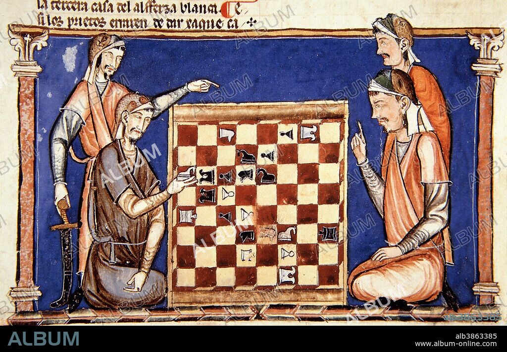 ALFONSO X " EL SABIO ". REY DE CASTILLA-LEON. 1221-1284. " LIBRO DE AJEDREZ ". REPRODUCCION FASCIMIL. BIBLIOTECA MONASTERIO DEL ESCORIAL . MADRID.