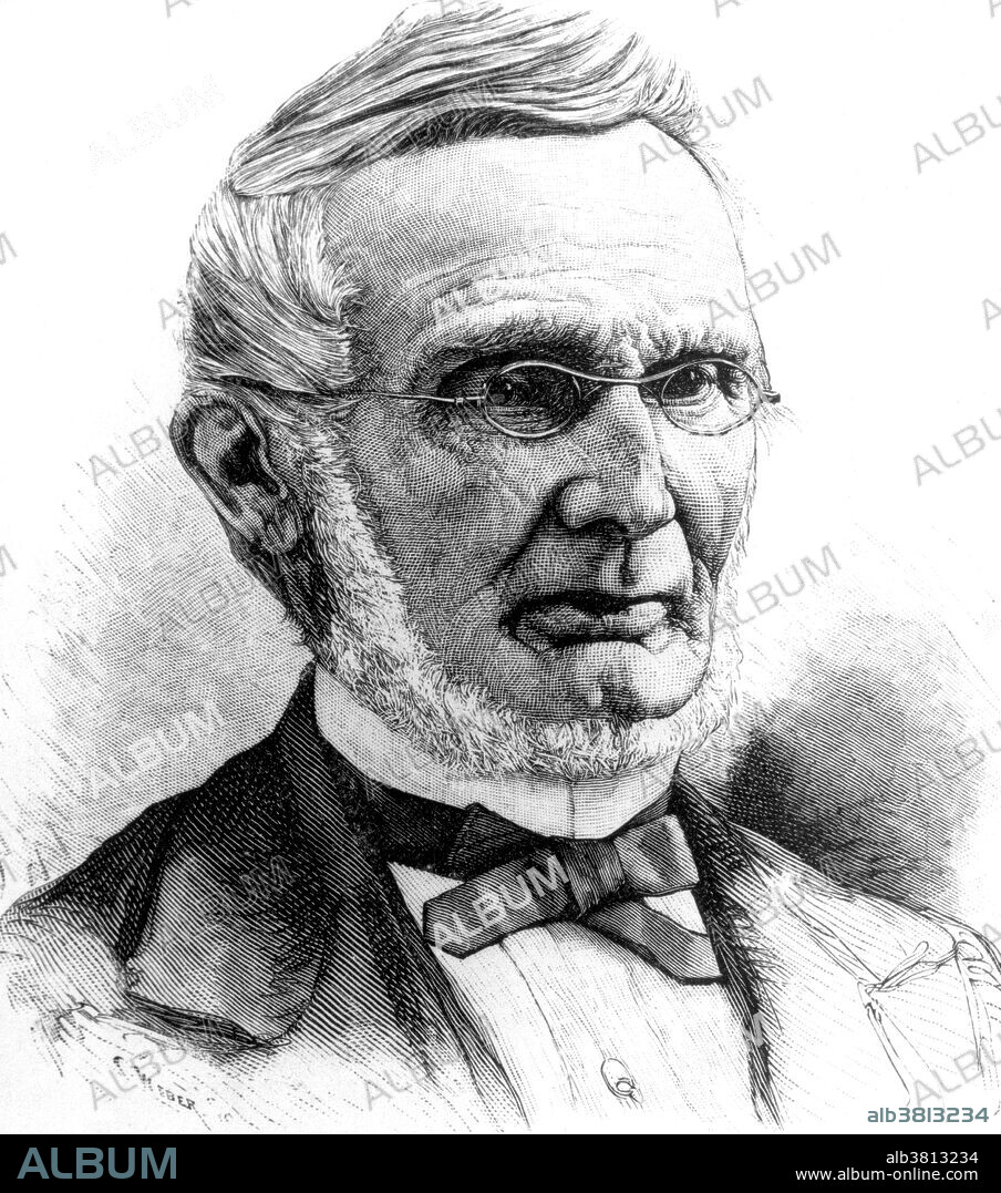Arnold Henry Guyot (1807-1884) was a Swiss-American geologist and geographer. He was the first to point out certain important observations relating to glacial motion and structure. Among other things he noted the more rapid flow of the center than of the sides, and the more rapid flow of the top than of the bottom of glaciers; described the laminated or ribboned structure of the glacial ice; and ascribed the movement of glaciers to a gradual molecular displacement rather than to a sliding of the ice mass as held by de Saussure. He subsequently collected important data concerning erratic boulders. in 1854, he was appointed professor of physical geography and geology at Princeton University, which office he retained until his death.