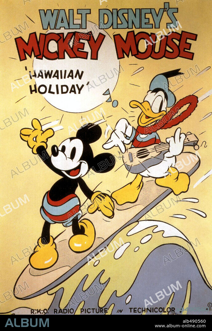 MISC: MICKEY MOUSE. Copyright WALT DISNEY PICTURES. Hawaiian Holiday, 1937. 1937