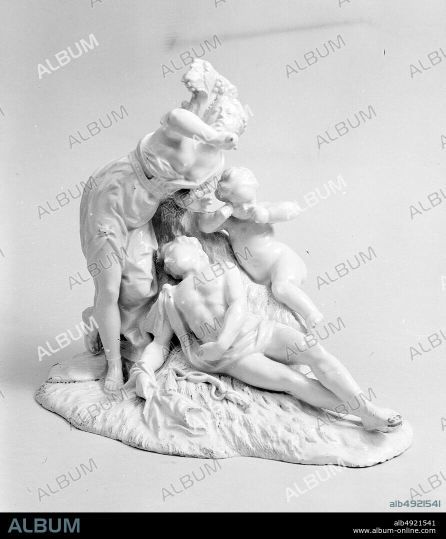 Pont-aux-Choux, Pyramus and Thisbe, French, Paris, Pont-aux-Choux, ca. 175565 (?), French, Paris, Faience fine (lead-glazed earthenware), Overall: 7 7/8 × 9 1/2 in. (20 × 24.1 cm), Ceramics-Pottery.