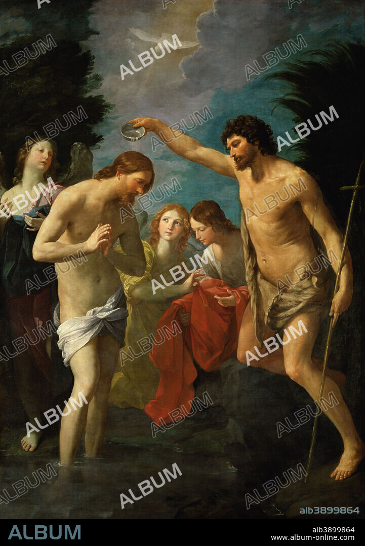 GUIDO RENI. The Baptism of Christ. Date/Period: Between ca. 1622 and ca. 1623. Painting. Oil on canvas. Height: 263.5 cm (103.7 in); Width: 186.5 cm (73.4 in) in der Breite beschnitten.