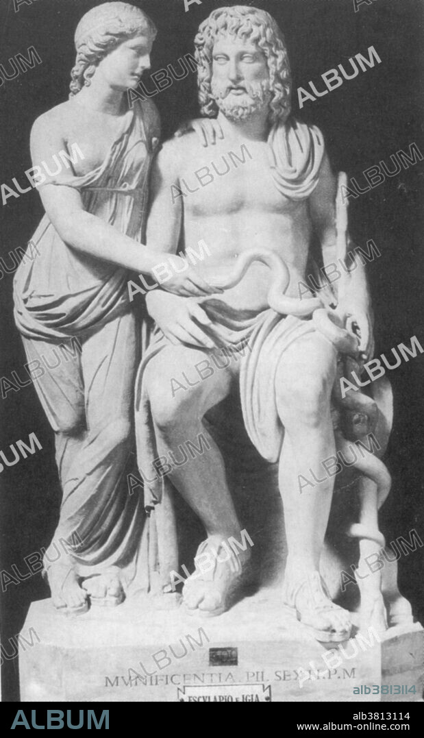 Asclepius (Aesculapius) is the God of Medicine and Healing in ancient Greek religion. Asclepius represents the healing aspect of the medical arts. The rod of Asclepius, a snake-entwined staff, remains a symbol of medicine today (not to be confused with the caduceus, or staff with two snakes). Some historians have proposed that there may have been a historical Asclepius during the Greek Dark Ages, who became the subject of a Hero cult and on whom the mythological character was based.