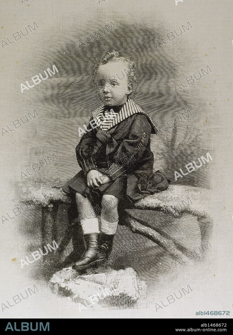 ALFONSO XIII (1886-1941). Rey de España (1886-1931). ALFONSO XIII NIÑO. Grabado.