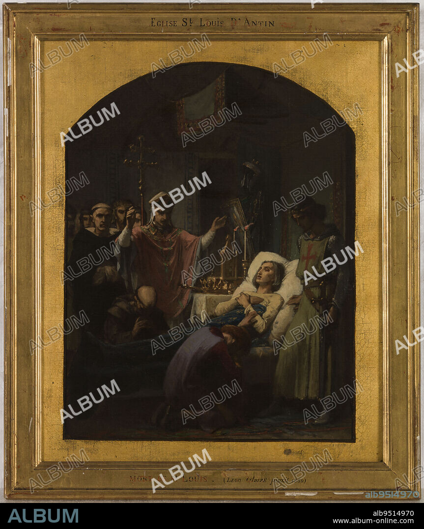 Sketch for the Church of Saint-Louis d'Antin: The Death of Saint Louis, Glaize, Pierre Paul Léon, Painter, In 1869, 3rd quarter of the 19th century, Painting, Picture, Oil paint, Canvas (material), Dimensions: Height: 45.8 cm, Width: 38.2 cm, Dimensions - Frame: Height: 52.8 cm, Width: 44.5 cm, Profondeur: 2.5 cm.