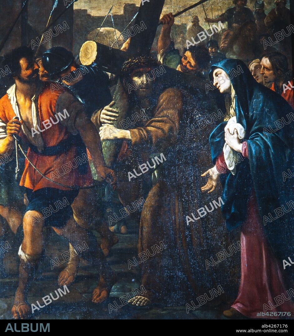 Antoni Viladomat / 'Jesús encuentra a su madre' (detalle), s. XVIII, Capilla de los Dolores, Basílica de Santa María, Mataró.