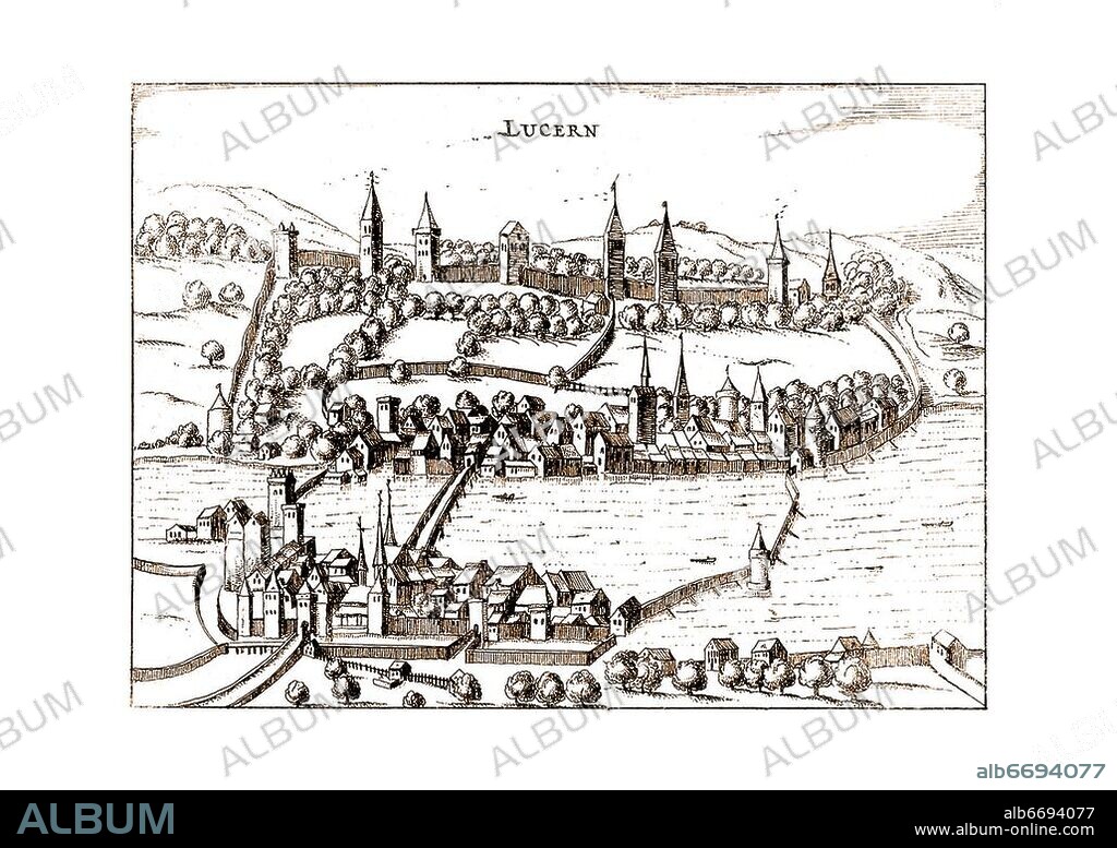 Luzern 1616. Aus: Commentariorum Rerum Germanicarum liber tertius, von Petrus Bertius, Amsterdam 1616.