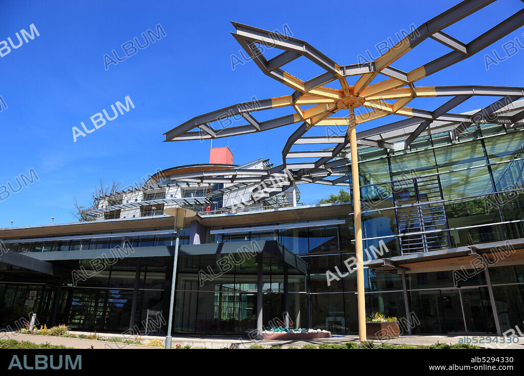Terrace Therme in Bad Colberg, place with mineral spring spa treatment, Heldburger country Heldburg, Hildburghausen, Thuringia, Germany  /  Terassentherme, Bad Colberg, Ort mit Heilquellenkurbetrieb, Heldburger Land, Heldburg, Landkreis Hildburghausen, Thueringen, Deutschland.