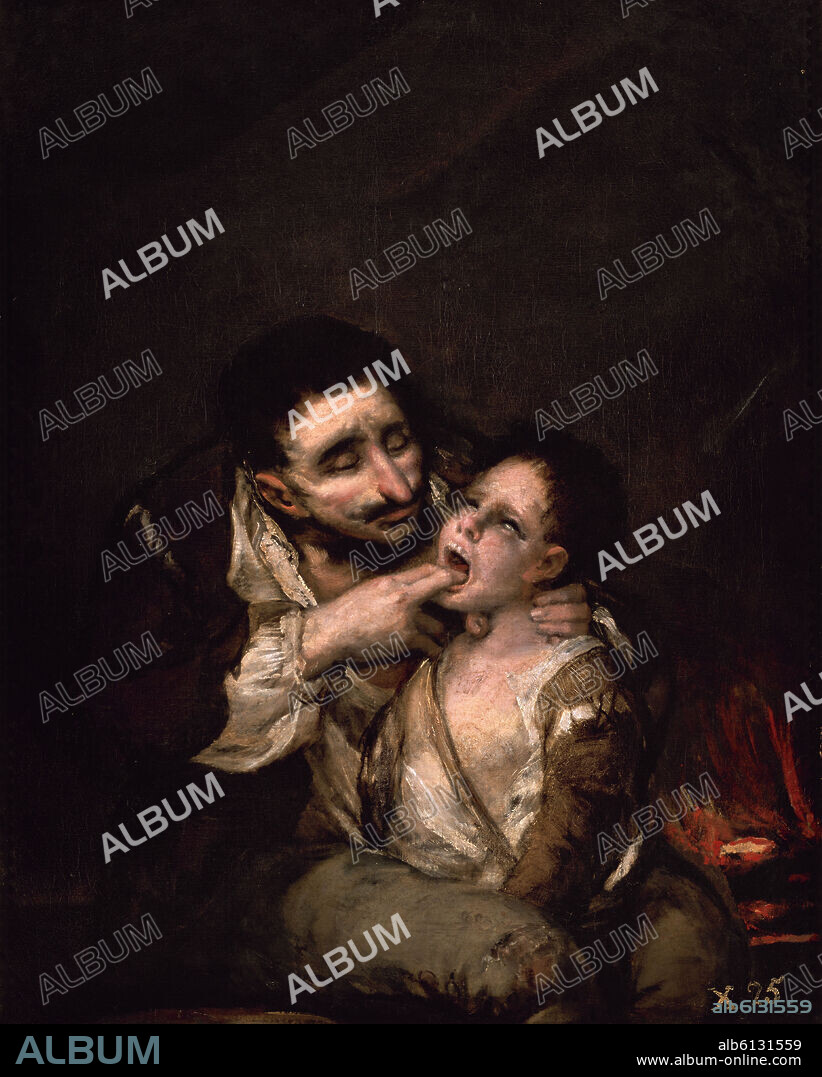 FRANCISCO DE GOYA. EL GARROTILLO (EL LAZARILLO DE TORMES) - 1808-1810 - O/L 80x65.