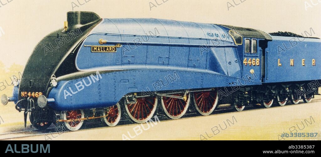 Mallard, 3 cylinder locomotive no 4468 built at Doncaster Works to designs of Sir Nigel Gresley.