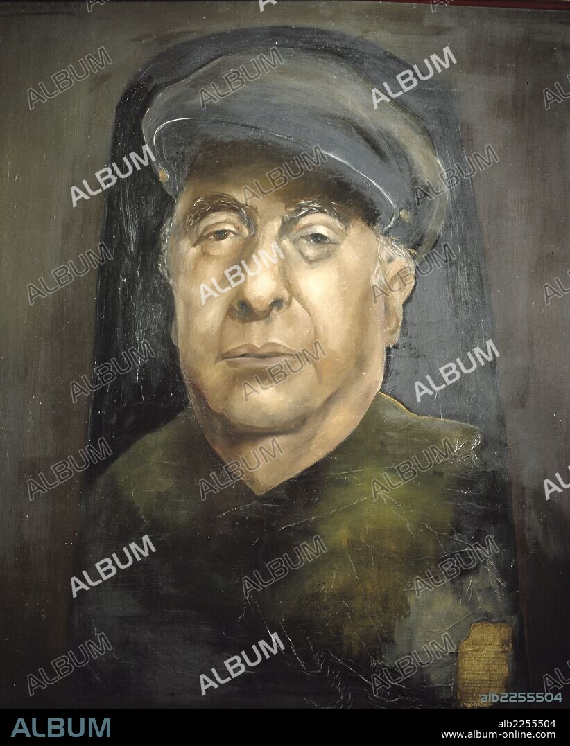 GANDARIAS SOFIA. NERUDA , PABLO. NEFTALI RICARDO REYES. ESCRITOR CHILENO.1904 - 1973. OLEO DE SOFIA GANDARIAS.
