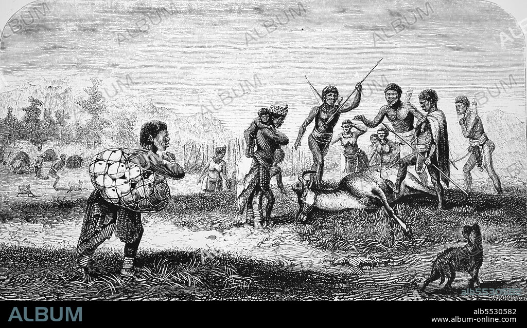 Death of Robert O'Hara Burke. Irish explorer and leader of Burke and Wills Expedition 1860-61. John King (1838-72) taking leave of Burke's body.
