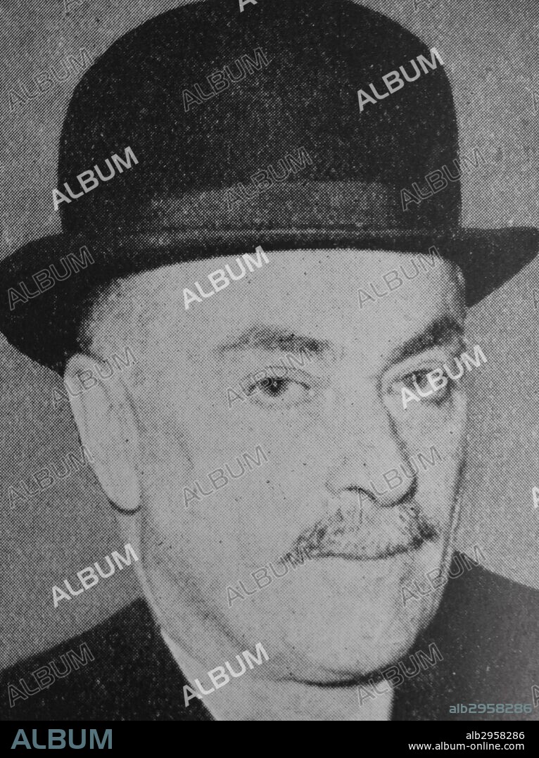 Photograph of Hubert Pierlot (1883-1963) a politician and the 32nd Prime Minister of Belgium. Dated 1939.