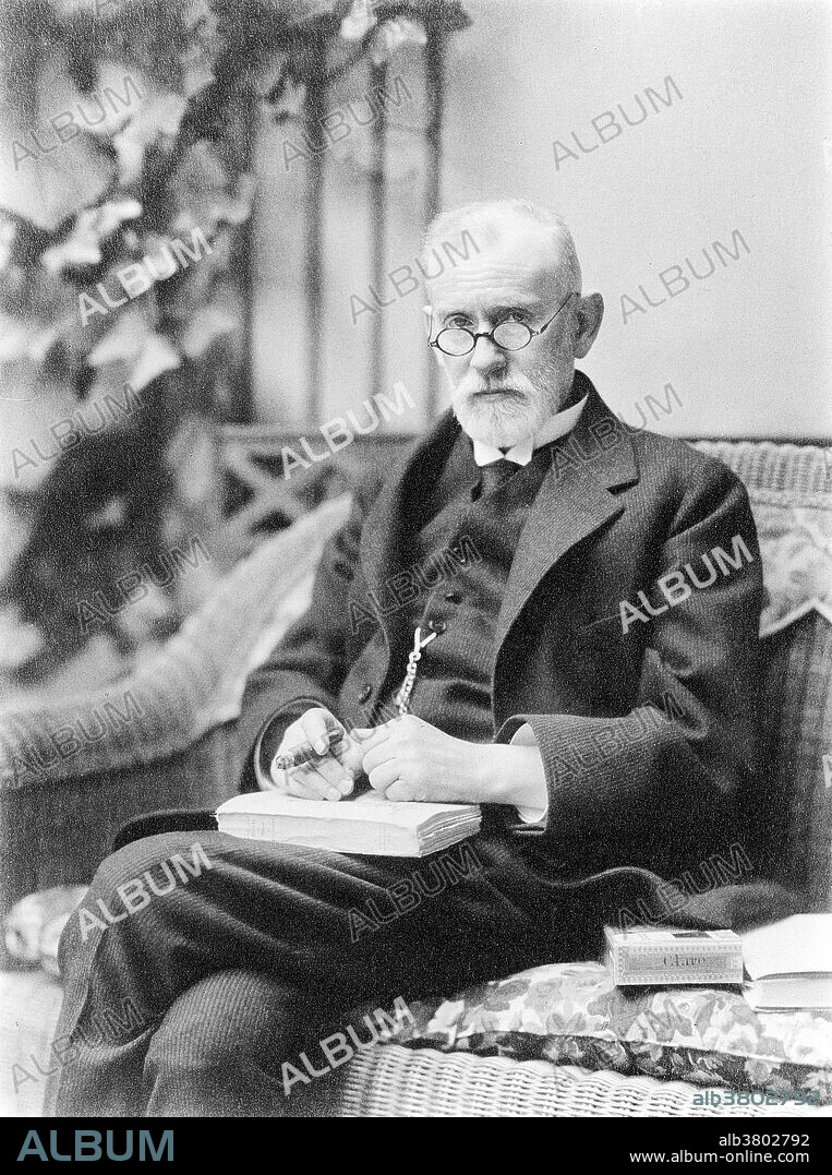 Seated portrait of Paul Ehrlich, holding a cigar and resting a book on his lap. Paul Ehrlich (March 14, 1854 - August 20, 1915) was a German physician and scientist who worked in the fields of hematology, immunology, and chemotherapy. The methods he developed for staining tissue made it possible to distinguish between different type of blood cells, which led to the capability to diagnose numerous blood diseases. His laboratory discovered Arsphenamine (Salvarsan), the first effective medicinal treatment for syphilis, thereby initiating and also naming the concept of chemotherapy. Ehrlich popularized the concept of a "magic bullet." He made a decisive contribution to the development of an antiserum to combat diphtheria and conceived a methodology for standardizing therapeutic serums. In 1908 he received a Nobel Prize in Physiology or Medicine for his contributions to immunology.