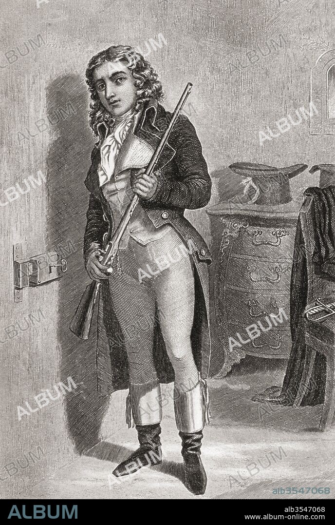 Charles Jean Marie Barbaroux, 1767 – 1794. French politician of the Revolutionary period and Freemason. From Galerie Historique de la Révolution Française, published c.1869.