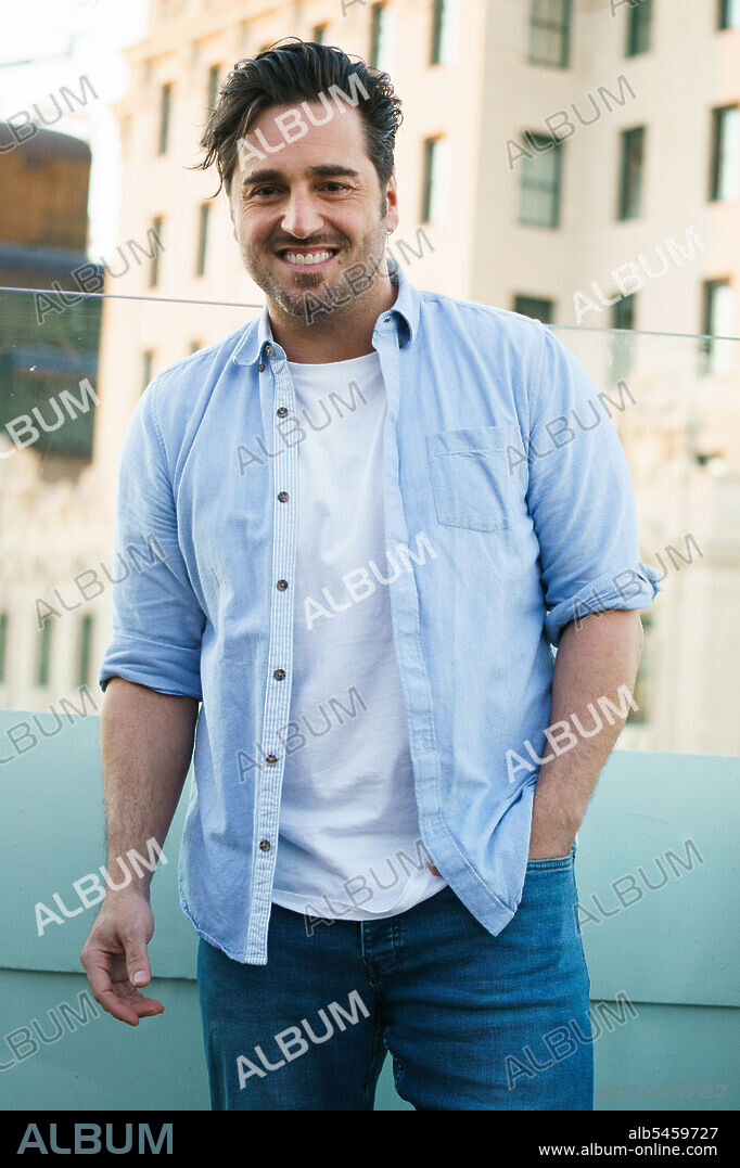 February 2, 2022, Madrid, Spain: Singer David Bustamante poses during the presentation of the musical Ghost on the facade of the NH Gran VÃ­a Hotel in Madrid. (Credit Image: © Atilano Garcia/SOPA Images via ZUMA Press Wire).
