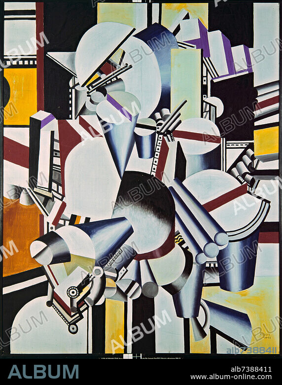 FERNAND LÉGER. Léger, Fernand. 1881-1955. "Les Eléments mécaniques" (Mechanical elements), 1918-23. Oil on canvas, 211 × 167.5 cm. Donation Dr. h. C. Raoul La Roche 1956. Basel, Kunstmuseum.