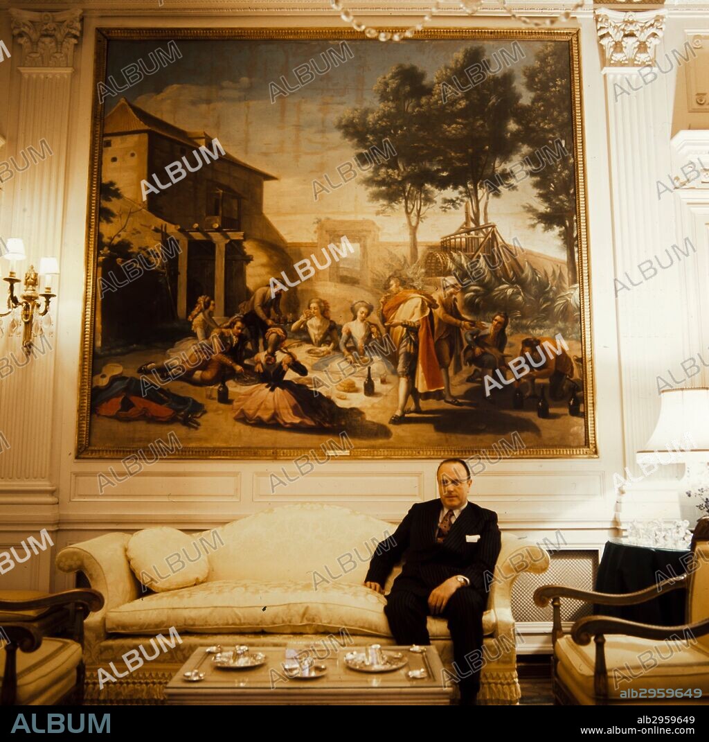Manuel Fraga Iribarne, Spanish politician. Spanish Embassy in London, 1975.