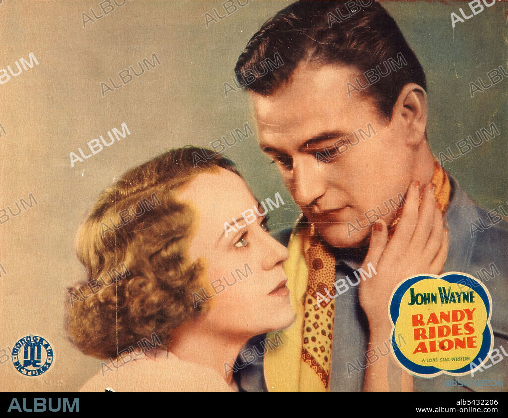 ALBERTA VAUGHN and JOHN WAYNE in RANDY RIDES ALONE, 1934, directed by HARRY L. FRASER. Copyright LONE STAR PRODUCTIONS/MONGRAM PICTURES.