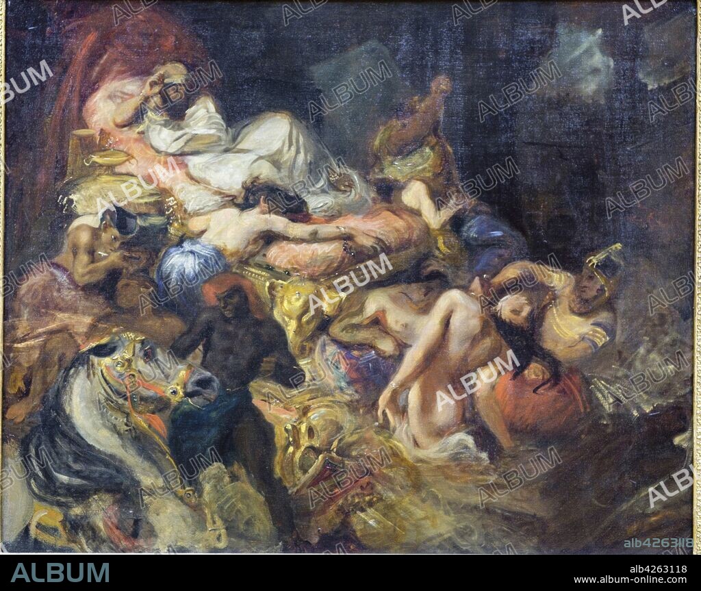 La muerte de Sardanápalo. , de Eugène Delacroix, 1827, Museo del Louvre,museo nacional de Francia, Paris, France,Western Europe.