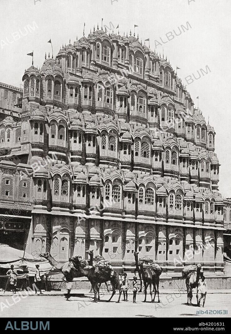 Hawa Mahal aka Palace of winds or Palace of the Breeze, Jaipur, India, seen here c.1900.  From The Wonders of the World, published c.1920.