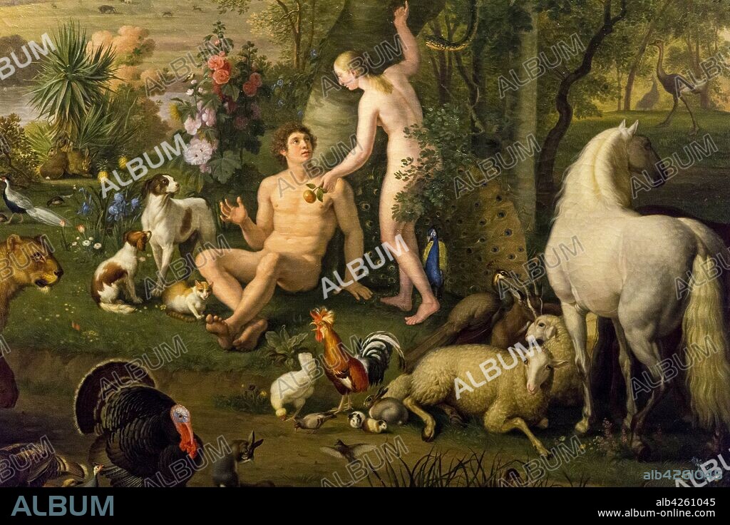 Vatican pinacoteca,Wenzel Peter(1745-1829) Adam and Eve in the Garden of Eden. Vatican museum, Vatican city, Rome, Italy.