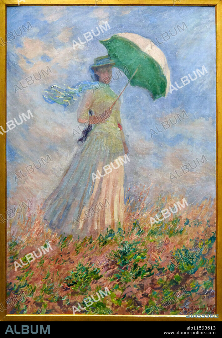 Claude Monet (Paris 1840 - Giverny 1926), Essai de figure en plein-air : Femme à l'ombrelle tournée vers la droite, 1886, Musée d'Orsay, Paris, France.
