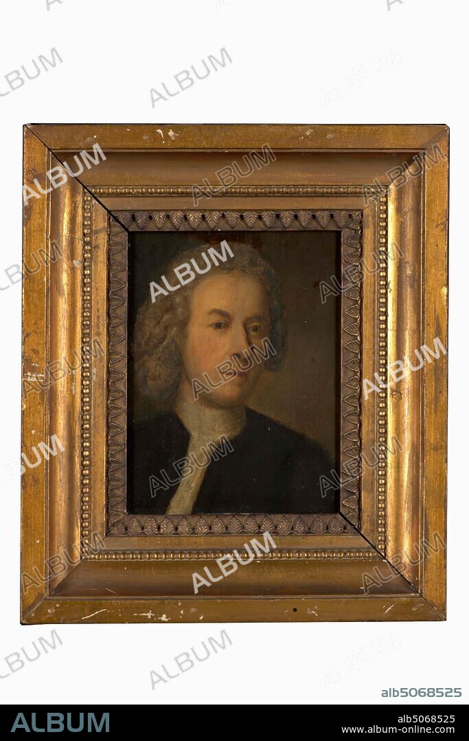 painting, Hendrik van Limborch, 1757, Signature back, on panel: Gerard Riemersma Ætat.53 HVL [ineen] f. 1757 Ætat. 77, panel, oil paint, painted, Carrier: 18.2 × 13.9 × 1cm (182 × 139 × 10mm), With frame: 30 × 25.5 × 4cm (300 × 255 × 40mm), man's portrait, Portrait of a man: Gerard Riemersma. He is depicted as a bust, pointing to the right, the head turned forward and looking at the viewer. He wears curls hanging down to the shoulders. He is wearing a black jacket with a light shirt. Signed on the back. The painting is in a wooden frame. On the back of the panel is written with black ink Gerard Riemersma Ætat.53 HVL [ineen] f. 1757 Ætat. 77., 1966.