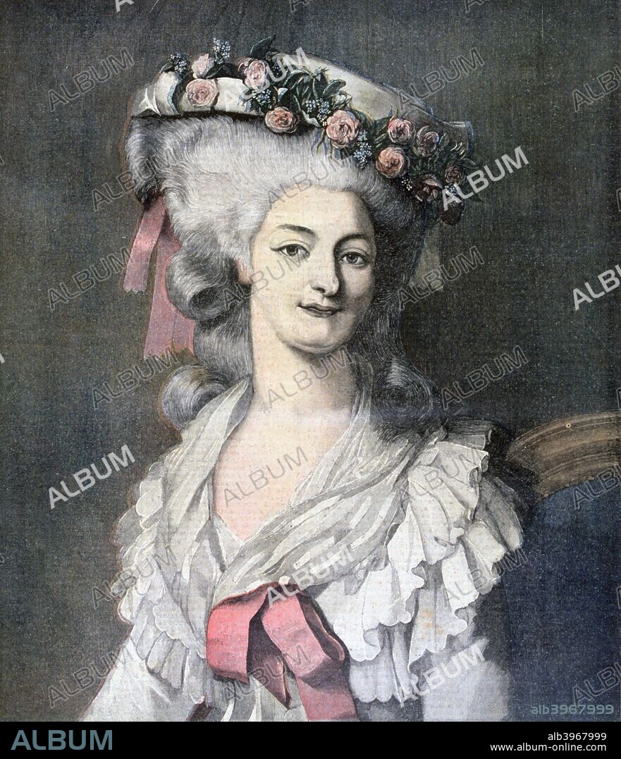 Marie-Louise, princesse de Lamballe, 1892. Italian-French courtier, aristocrat of the House of Savoy, and royal confidante to French queen Marie Antoinette. She is also one of the most famous victims of the Reign of Terror. A print from the Le Petit Journal, 15th October 1892.