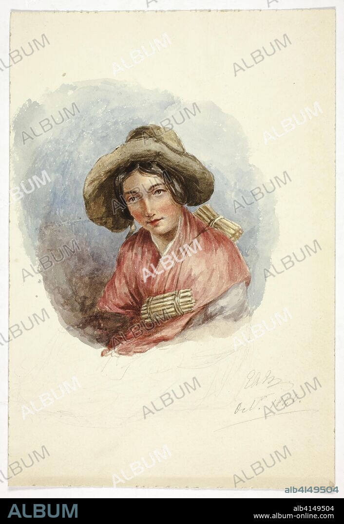 Portrait of Peasant Woman. Elizabeth Murray; English, c. 1815-1882. Date: 1840. Dimensions: 259 mm × 176 mm. Watercolor over graphite on cream wove paper. Origin: England.