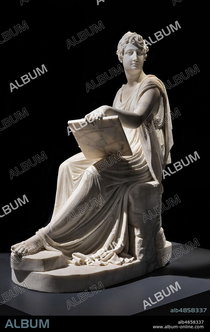 "Princess Leopoldina Esterhazy while painting", 1805-18, by Antonio Canova (1757 - 1822), marble.