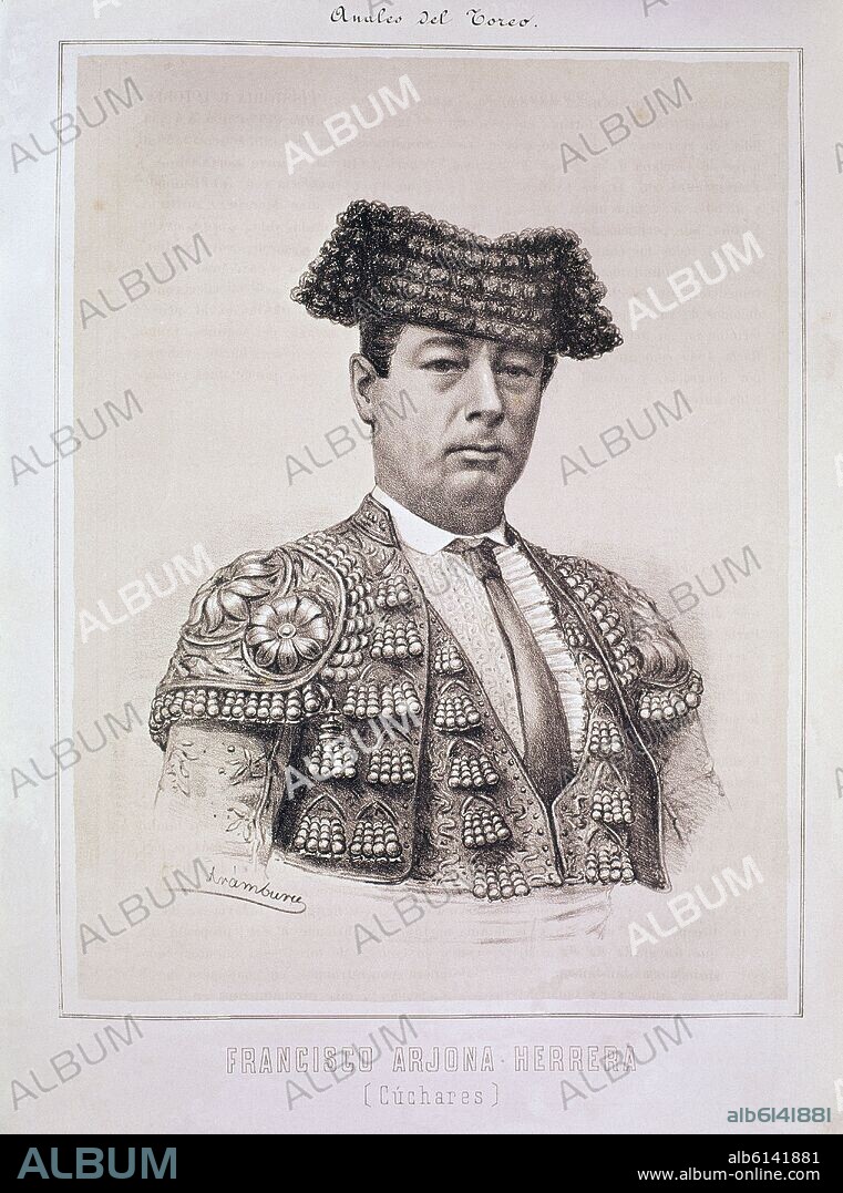RETRATO DEL TORERO FRANCISCO ARJONA Y HERRERA LLAMADO CUCHARES (1818-1868).