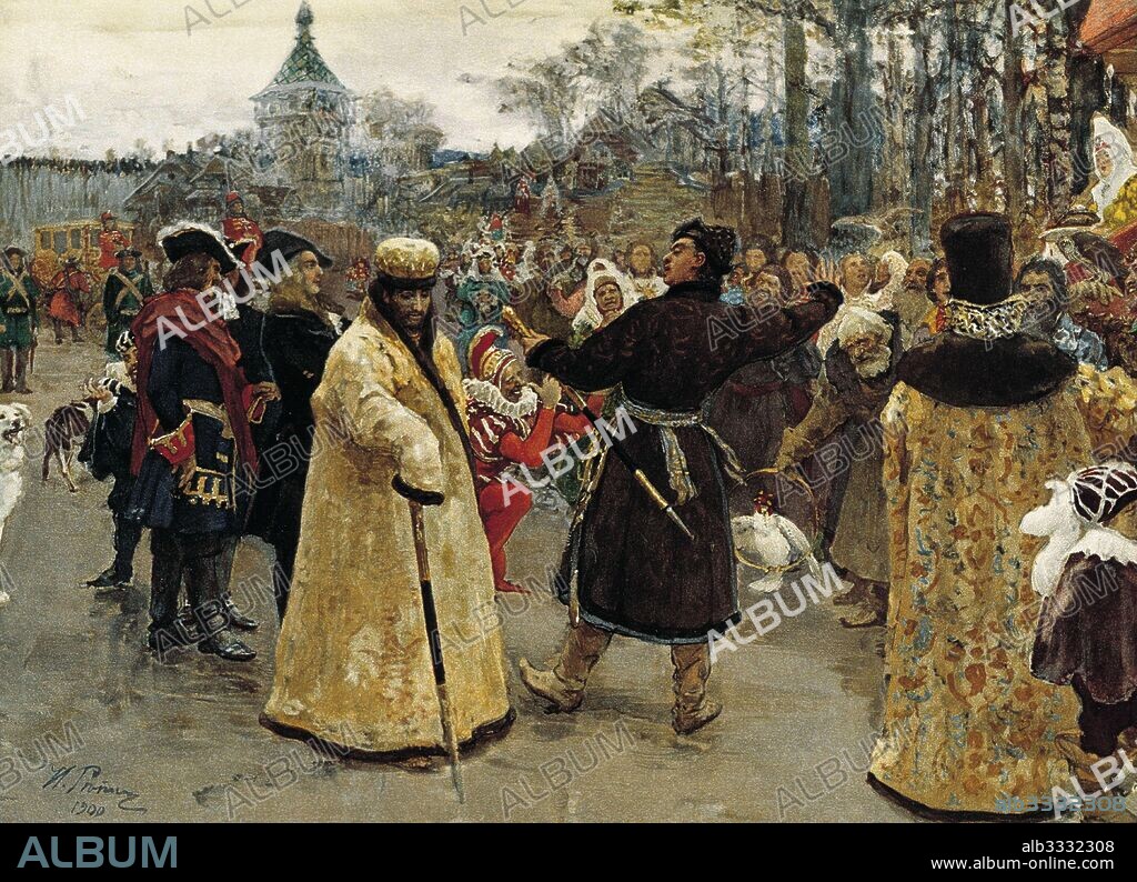 ILYA YEFIMOVICH REPIN. The Tsars Ivan Alexeyevich and Pyotr Alexeyevich of Russia.
