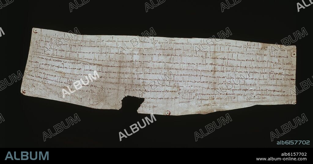 DIPLOMA DEL REY SILO - DOCUMENTO 1 - AÑO 775 - EL REY SILO DONA A PRESBITEROS TERRENOS PARA EDIFICAR UN MONASTERIO.