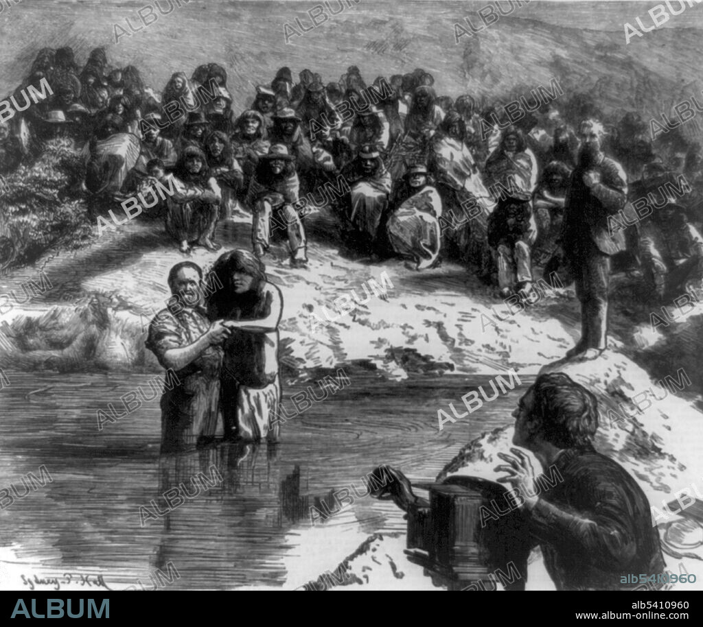 Mormon Baptism of Native American Indian, 1882